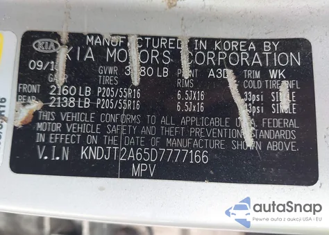 2013 Kia Soul + z USA, uszkodzony, nr VIN KNDJT2A65D7777166